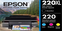 Epson DURABrite Ultra T220XL T220 High Yield Black Cyan Magenta Yellow ink cartridge on sale