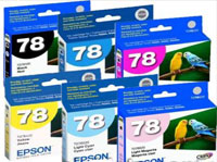 epson T078120 T078220 T078320 T078420 T078520 T078620 T78 high-capacity black cyan magenta yellow light cyan light magenta ink cartridge on sale