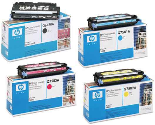 HP Color LaserJet Q6470A Q7581A Q7582A Q7583A Toner -Black,Cyan,Magenta,Yellow Cartridges