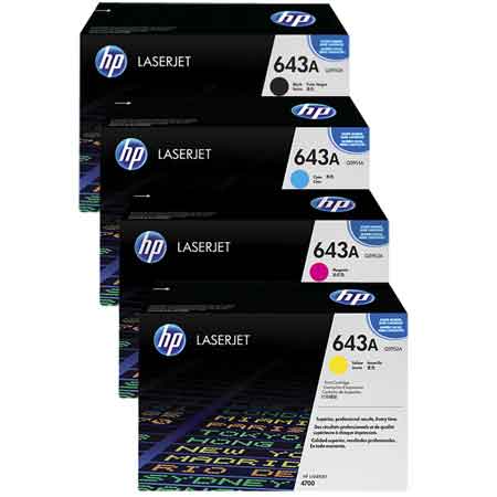 This HP Toner Cartridge Bundle is compatible with HP Color LaserJet 4700 Series printers